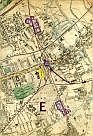 Old Ford, North London Railway, Embankment of the Main Drainage Northern Outfall Sewer, East London Water Works, North Metropolitan Railway 1866, Great Eastern Railway, Bow, Stratford, Mile End Old Town, City of London and Tower Hamlets Cemetery, Blackwall Extension Railway, London Tilbury & Southend Railway, & Bromley; & References No 8, No 8, No 23, No 24, 54,  & 55